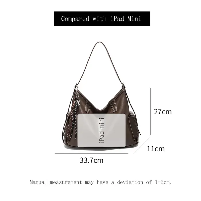 Sac à bandoulière FOXER pour femme en cuir PU souple, sac à main rétro 2026, sac hobo grande capacit