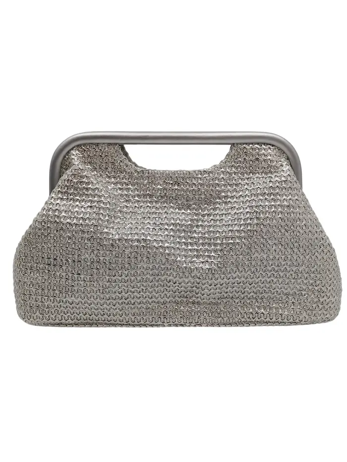 Sac à main doré tissé pour femme - Sac à bandoulière élégant avec chaîne