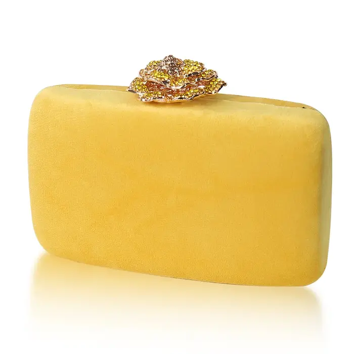 Sac fourre-tout flou pochette de fête de mariée pour femmes sacs à main jaunes de luxe flanelle de m