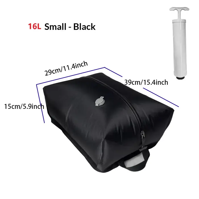Sacs de compression sous vide portables pour les voyages, sacs gain de place avec pompe manuelle, or