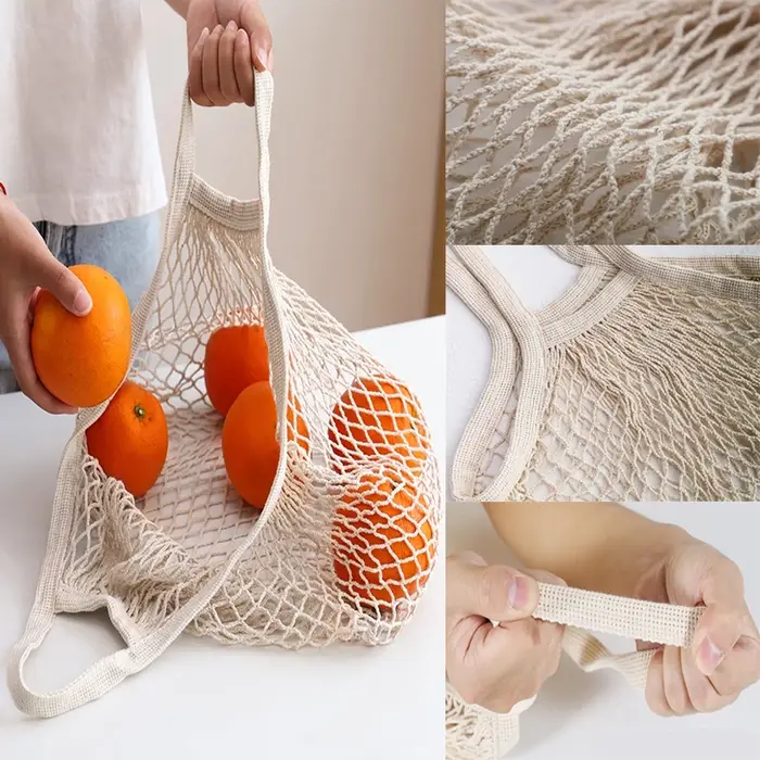 Sac de courses pliable en coton tissé