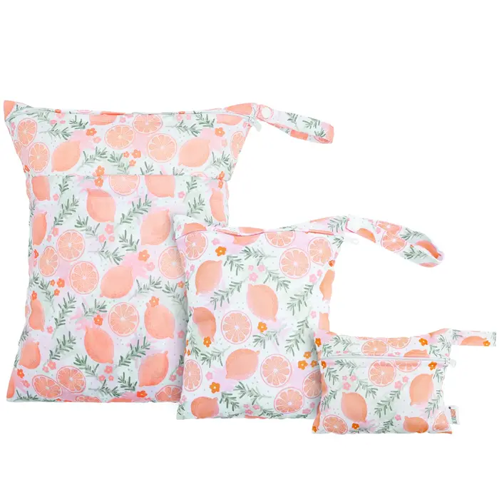 ALVABABY 3 pièces sac sec et humide pour couches portables imperméable réutilisable avec poche zippé