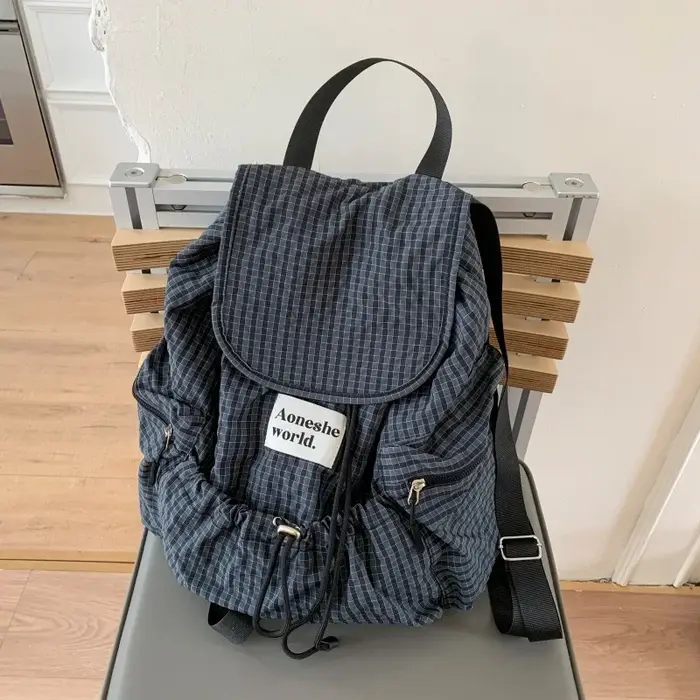 Sacs à dos décontractés en Nylon à carreaux