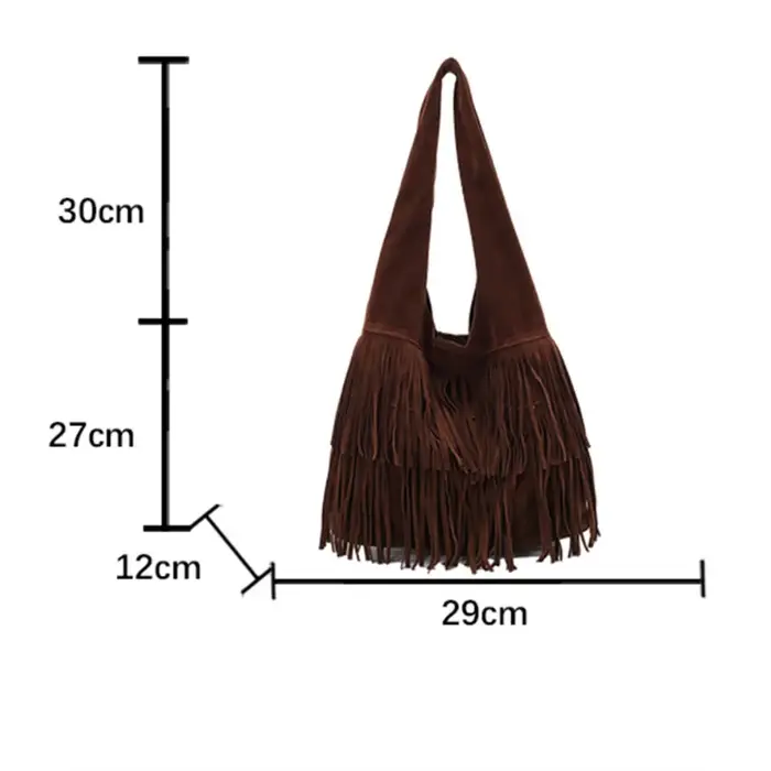Perfect Lily Sac fourre-tout à pompons pour femme avec fermeture et frange