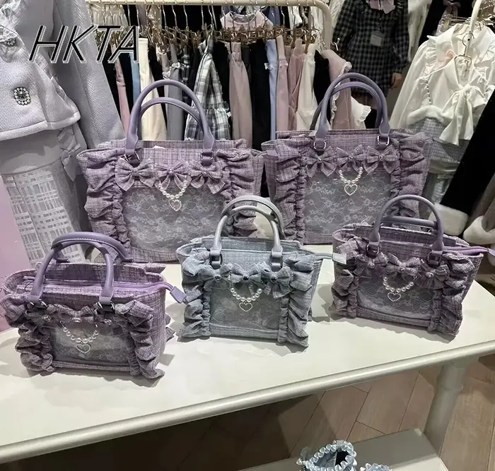 Sacs à main Lolita en dentelle à volants pour femmes