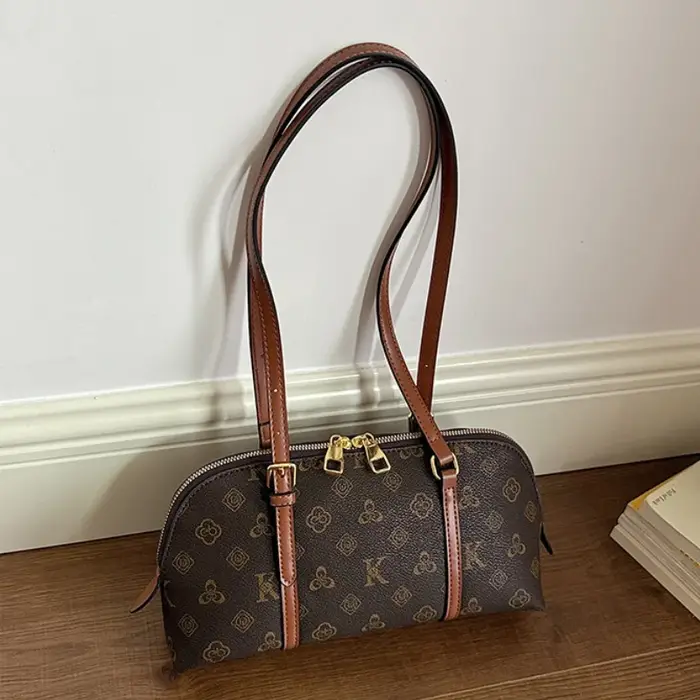Sac à main vintage pour femme 2026, nouveau sac bandoulière imprimé monogramme, mini sac cylindrique