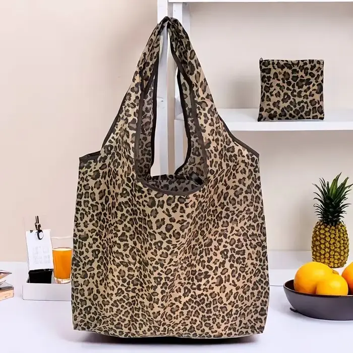 Sac fourre-tout vibrant en fibre de polyester durable | Réutilisable, pliable et doté d'un fermoir