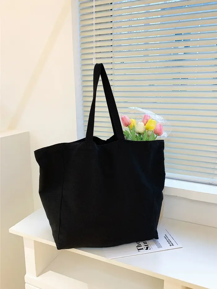 Sac fourre-tout en toile de couleur unie