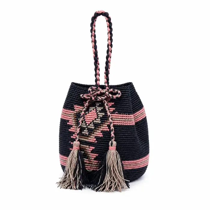 Sac à main en raphia crocheté à la main pour femme
