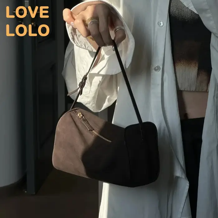 2025 nouveau luxe 90s porte-stylo sac véritable peau de vache souple et daim Mini sac à bandoulière