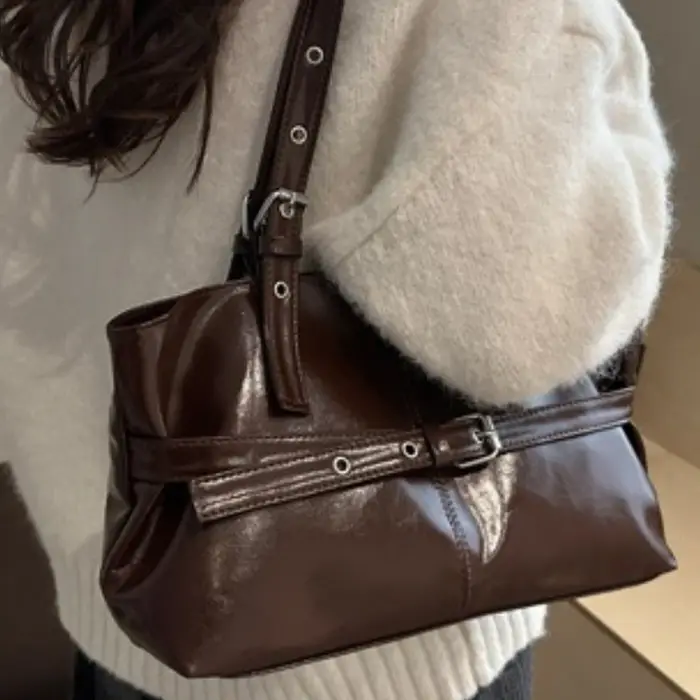 Sac à bandoulière fourre-tout minimaliste rétro pour femmes