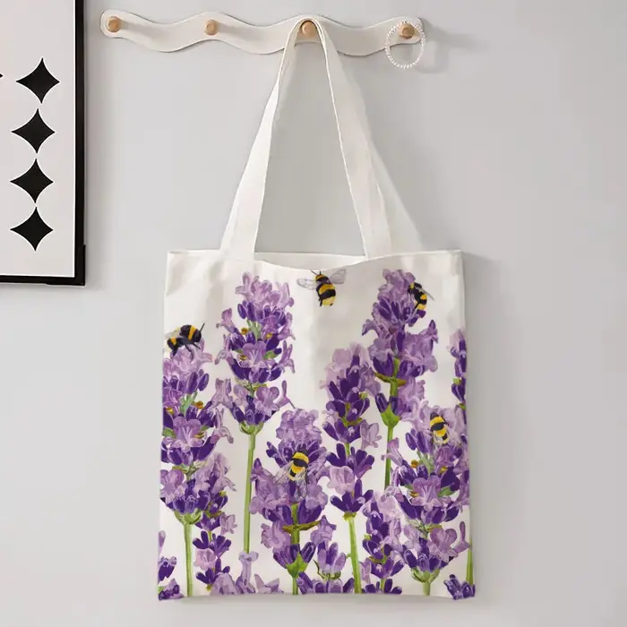 Sac en lin imprimé de fleurs pour femmes