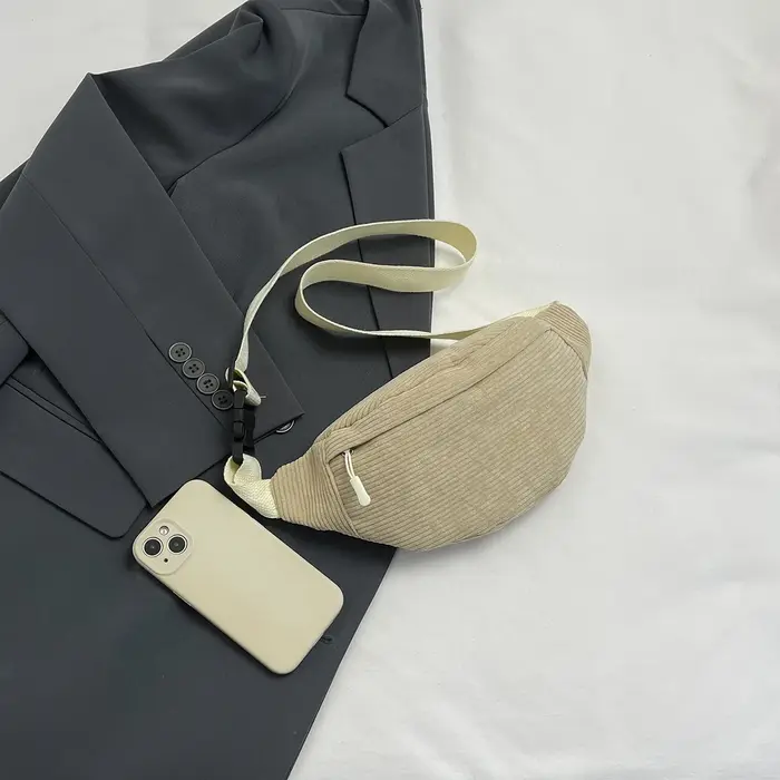 Sacs de ceinture en velours côtelé décontractés pour femmes
