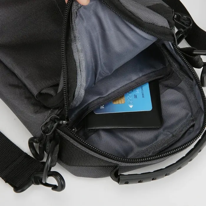 Sac bandoulière homme multi-poches en tissu Oxford – Pochette compacte pour voyage et trajets quotidiens