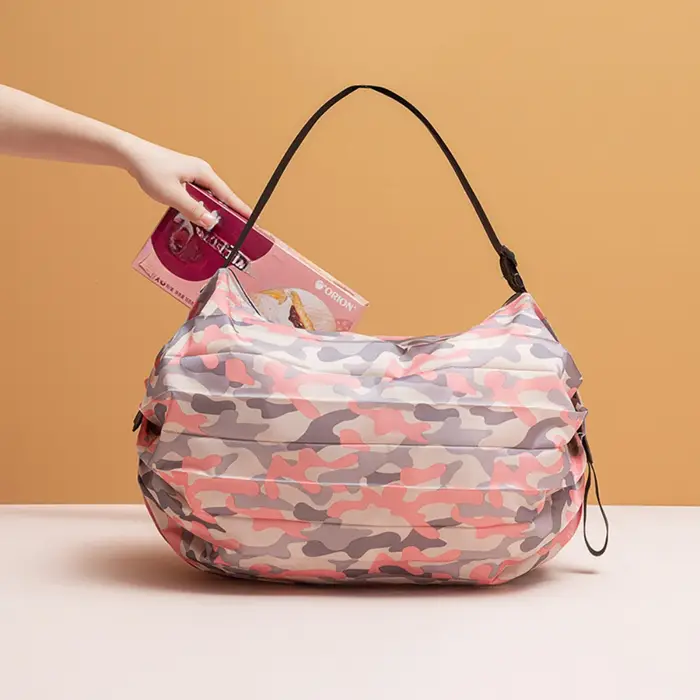 Sac de courses pliant de grande capacité et sac à roulettes à ressort portatif pour les achats de supermarché en accordéon japonais