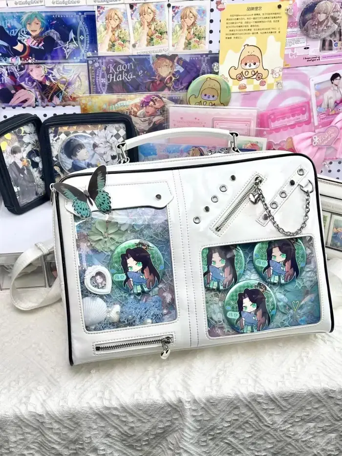JIAERDI Harajuku blanc sac de messager Packpack femmes nouveau Transparent Jk poignée sacs à bandoulière femme Lolita doux Ita sac filles