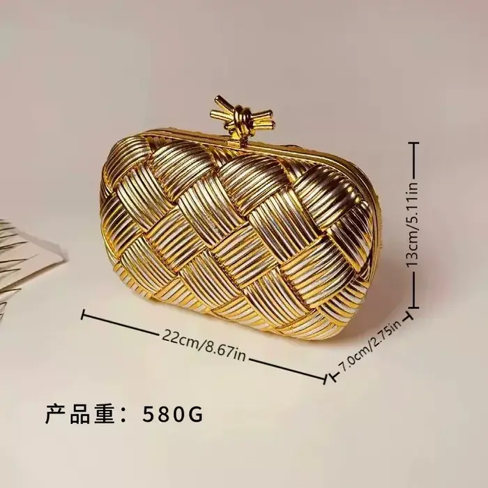 Pochette de soirée à la mode tissée à la main nouvellement conçue, sac à main, sac à main tissé et s