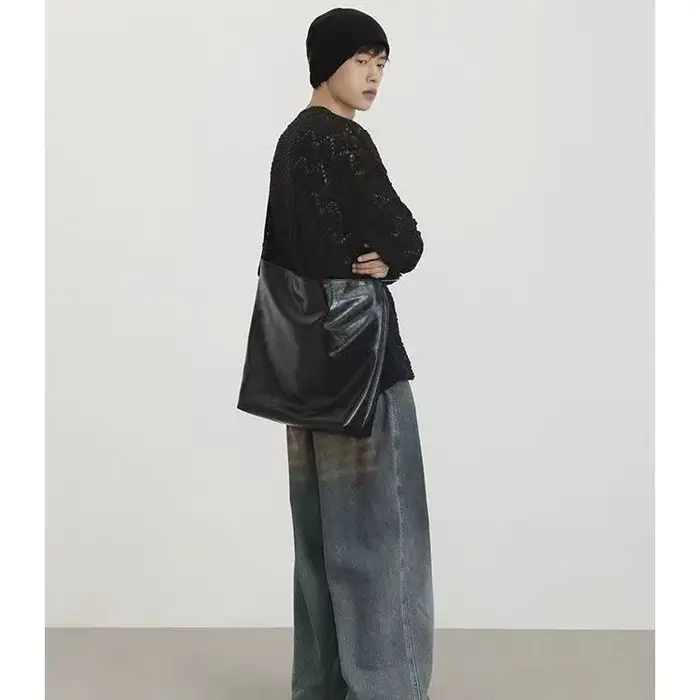Sac fourre-tout d'avertissement à l'huile minimaliste noir