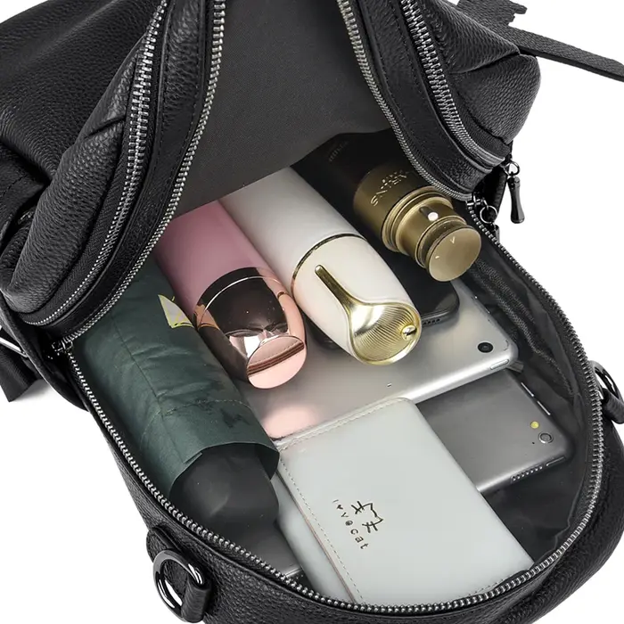 Sac à dos en cuir véritable pour femmes, sac à dos décontracté pour filles, sac à dos de voyage gran