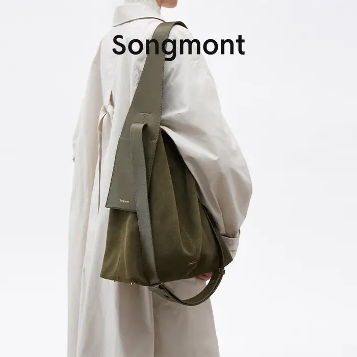 Songmont – sac à bandoulière en daim pour femmes, matériau souple, grande capacité, sensation haut d