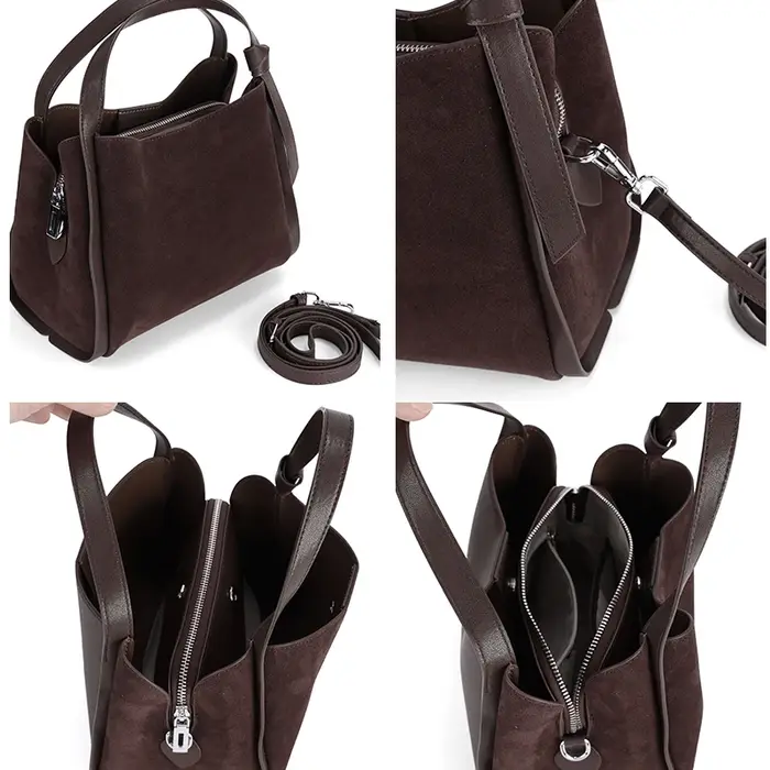 Sac à bandoulière en cuir de vache pour femmes, sacs à main polyvalents en cuir véritable pour dames