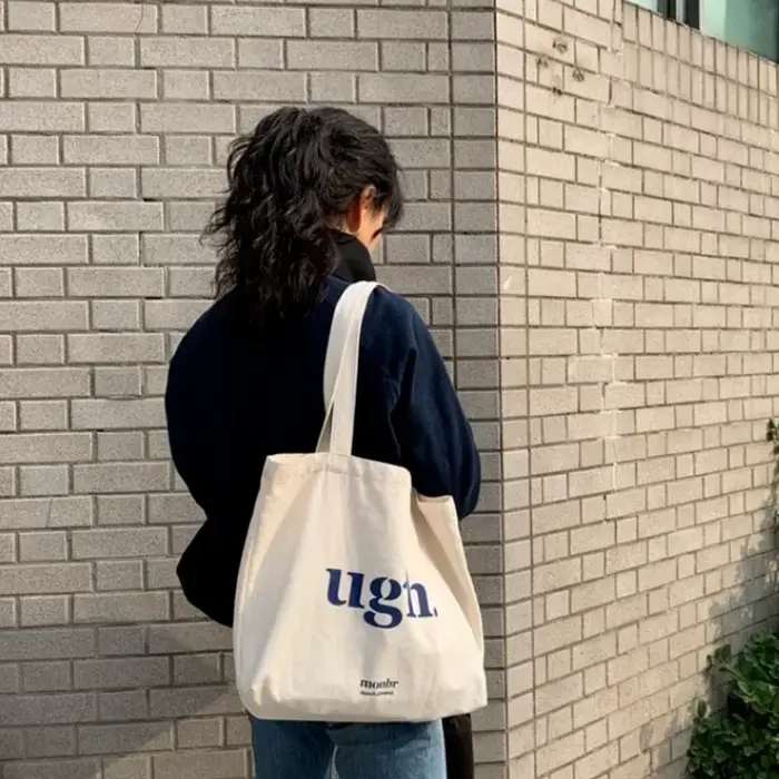 Sac pour femmes pas cher décontracté grande capacité sacs à bandoulière Shopper toile lettre mode Harajuku fermeture