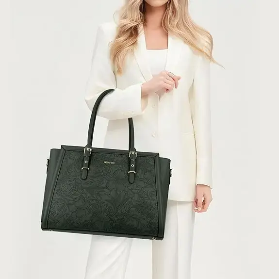 MOSISO sacs fourre-tout 15.6 17.3 pouces pour grande capacité étanche en cuir PU pour femmes sac d'affaires bureau Design dames mode
