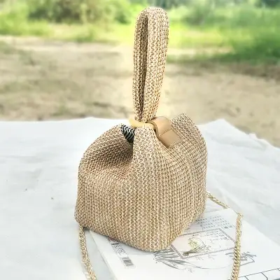 Sacs de paille de marque pour femmes, sac de plage, sac à main à serrure à bandoulière, sac à main e