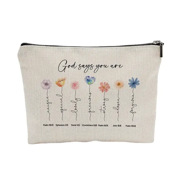 Pochette à maquillage avec inscription « Vous êtes une révélation de Dieu »