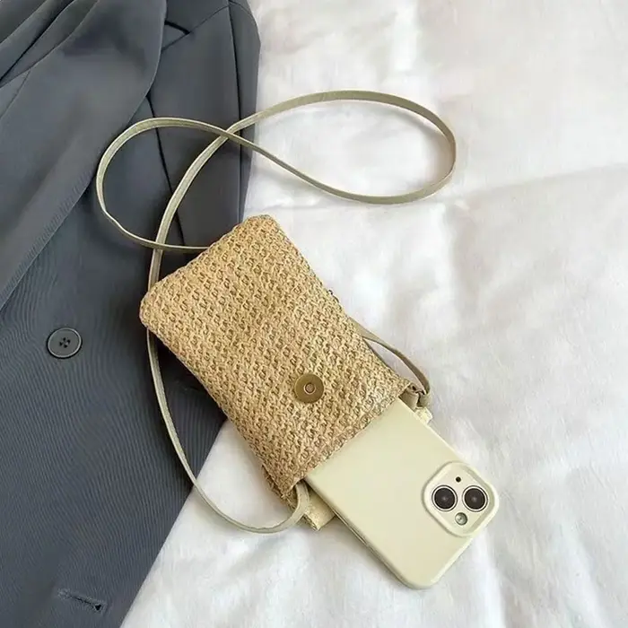 Sac de plage en paille tressé pour femmes