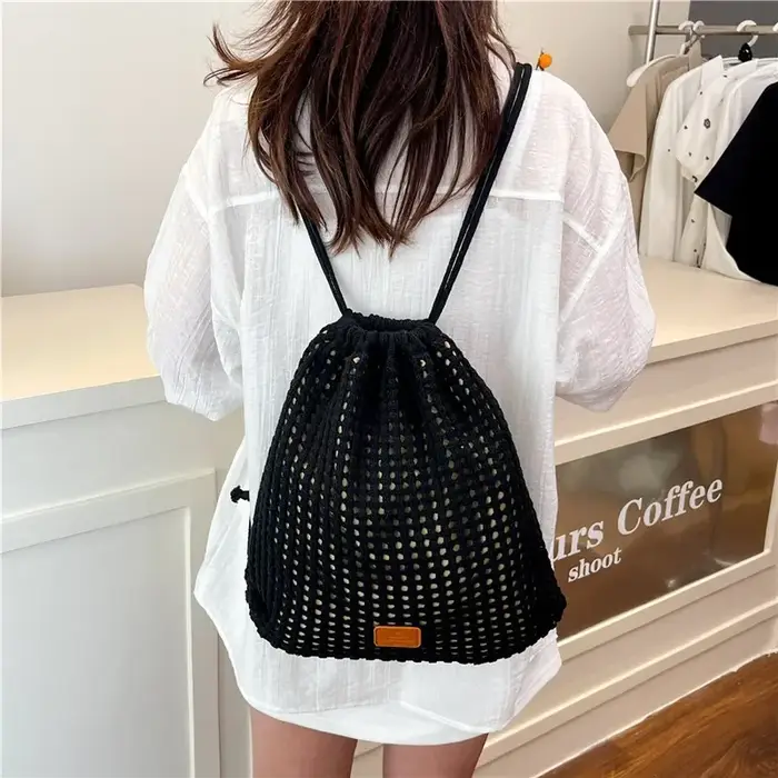 Nouveau 2025 femmes Crochet sac à bandoulière coton lin Boho sac