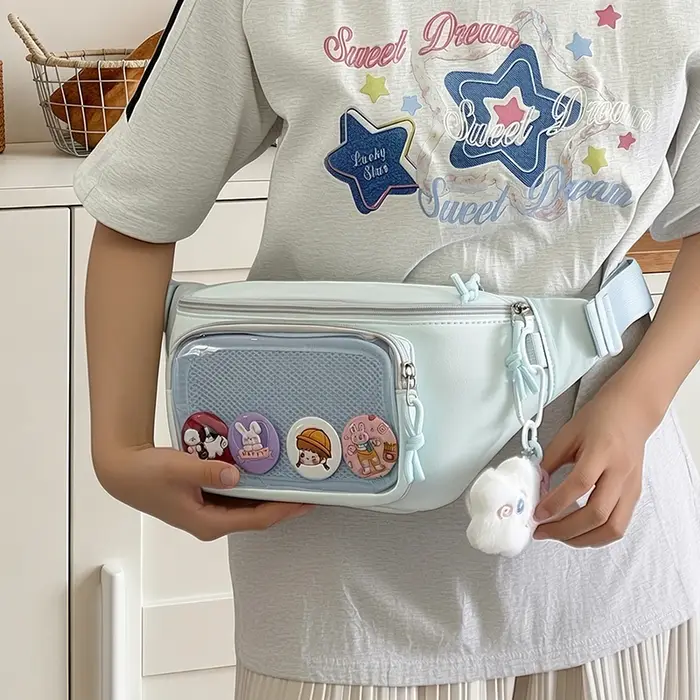 Nouveau mignon Kawaii Ulzzang Ita sac pour filles sport Simple sac à bandoulière pour femmes en plein air cyclisme poitrine sac sac sac à dos décontracté