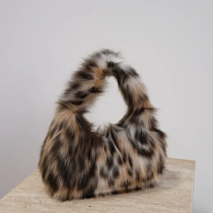 Sac sous les bras Hobos en peluche léopard pour femmes Y2K
