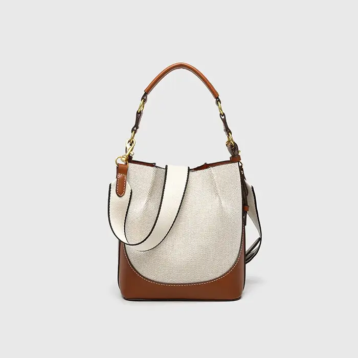Sac seau en toile à panneaux pour femmes