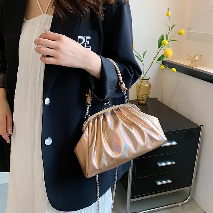 JOWomen-Sac à bandoulière plissé pour femme