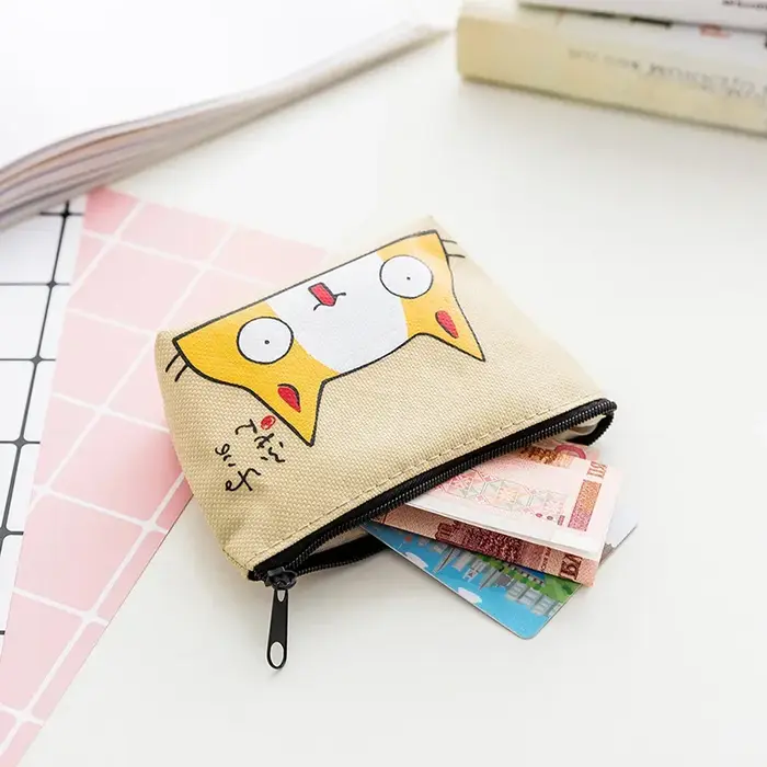 Mode Kawaii porte-monnaie toile Mini pochette florale sac à main femmes filles enfants pas cher