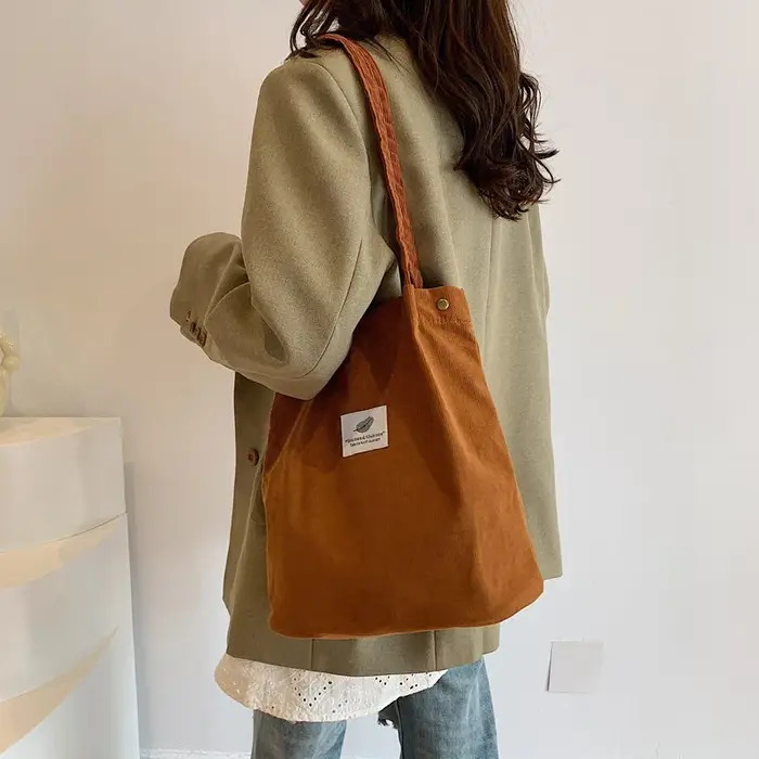 Sac à bandoulière en velours côtelé pour femmes