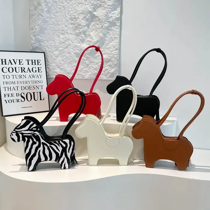 Sac à bandoulière à motif zèbre en cuir PU