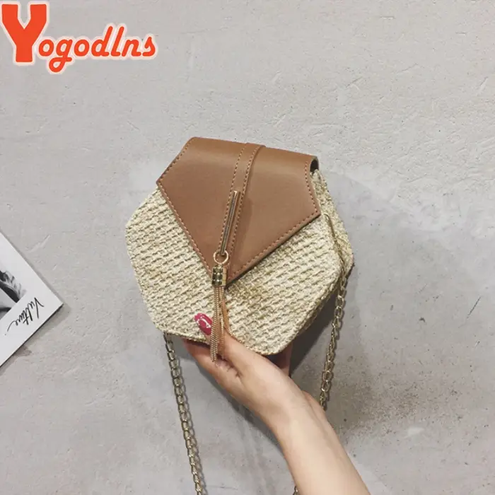 Yogodlns-Sac à main en rotin pour femmes