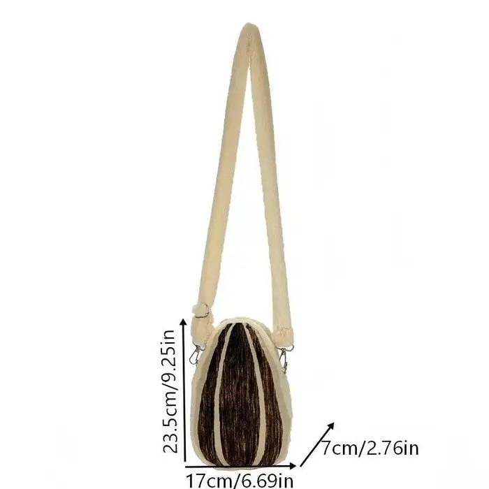 Sac bandoulière en peluche en forme de grain de tournesol, mignon et créatif, polyvalent, décontract