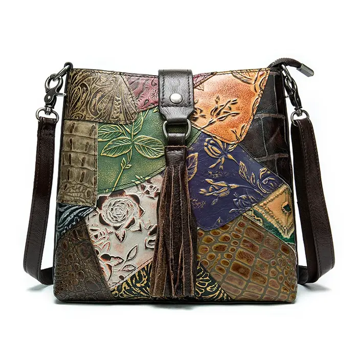 MAHEU mode femmes sac à bandoulière Style ethnique en cuir véritable sacs