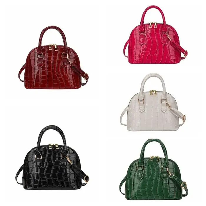 Sac à main vintage de style français à motif crocodile