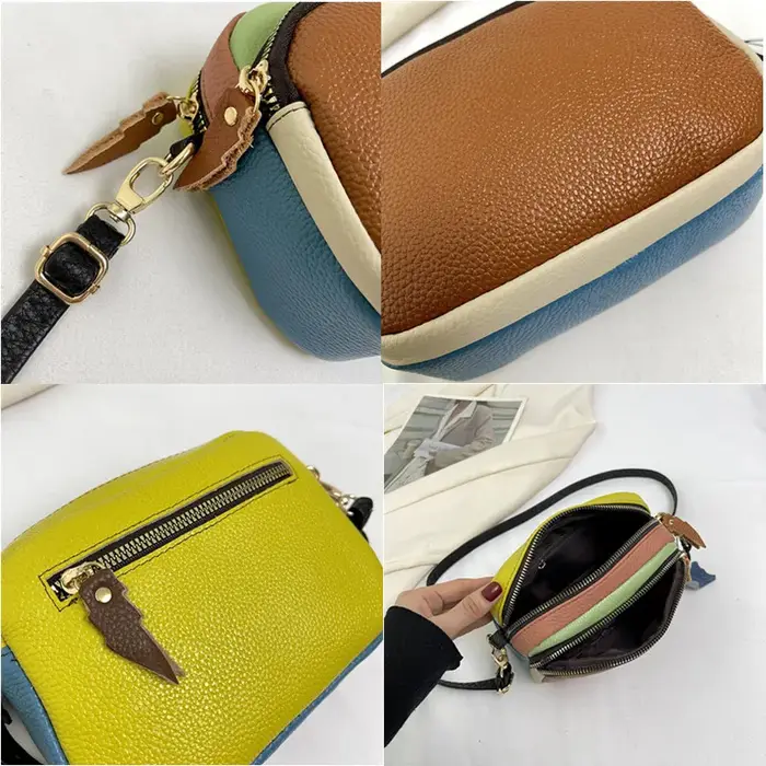 Sac à bandoulière 100% cuir véritable pour femme