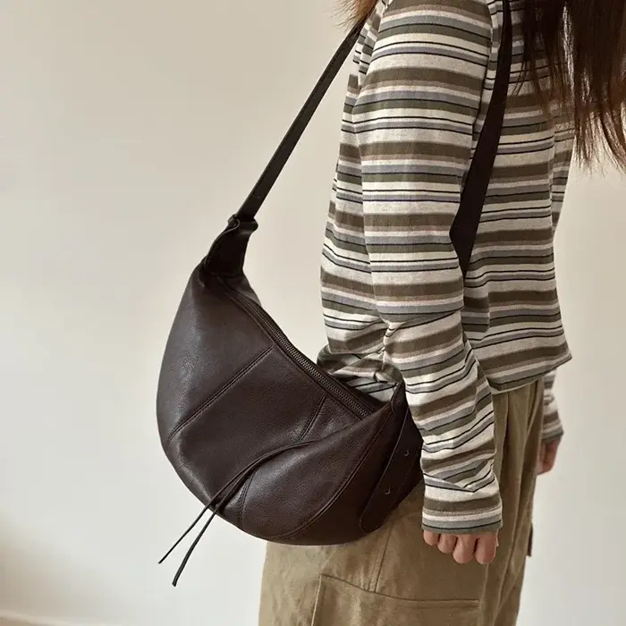 Sac à main pour femme Johnature 2026 en cuir véritable, décontracté, couleur unie, polyvalent, sacoc