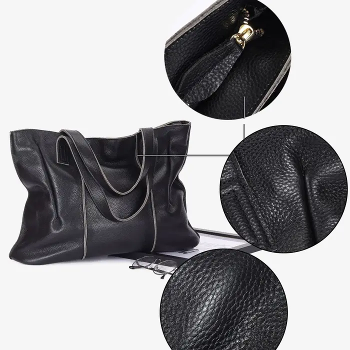 Sac à main de luxe pour femme en cuir de vachette naturel souple, sac à bandoulière tendance pour fe