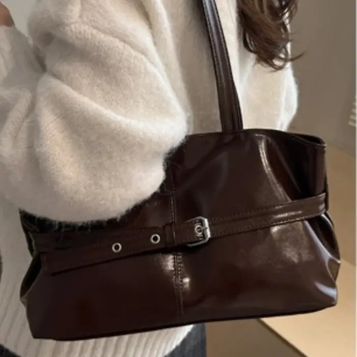 Sac à bandoulière fourre-tout minimaliste rétro pour femmes