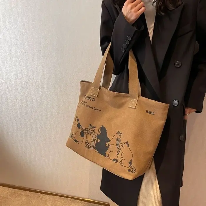 Sac fourre-tout en toile tendance pour femme