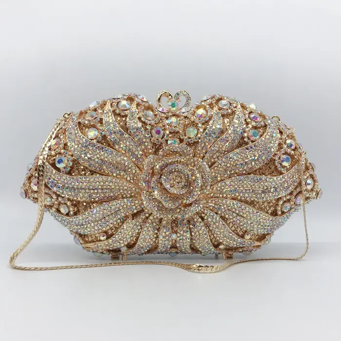 Sac de dîner en métal et diamant pour robe de Banquet pour dames