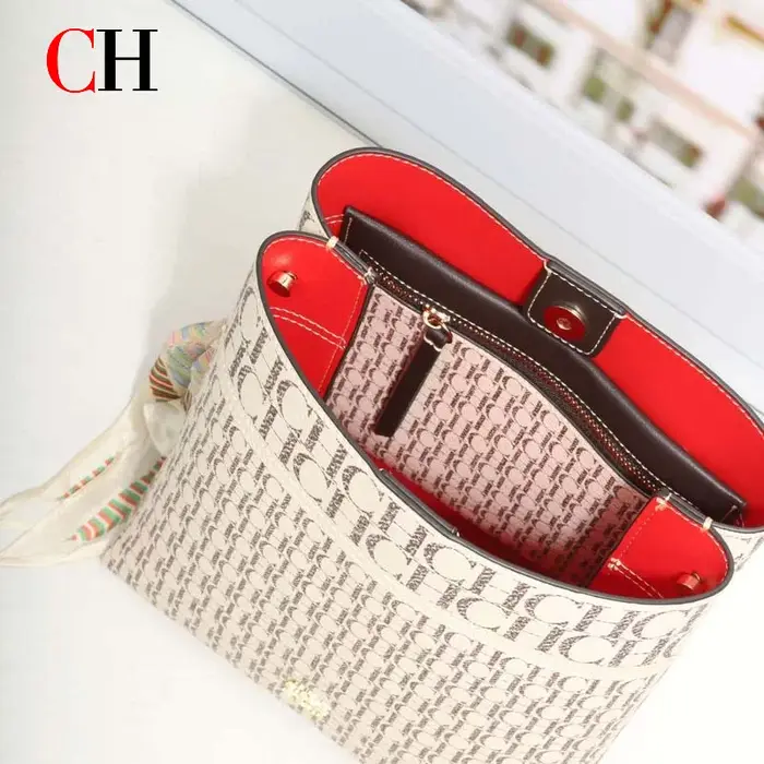Sac seau vintage CH pour femme avec foulard en soie