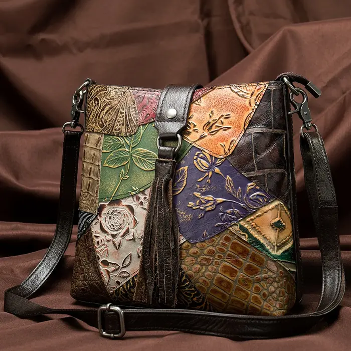 MAHEU mode femmes sac à bandoulière Style ethnique en cuir véritable sacs